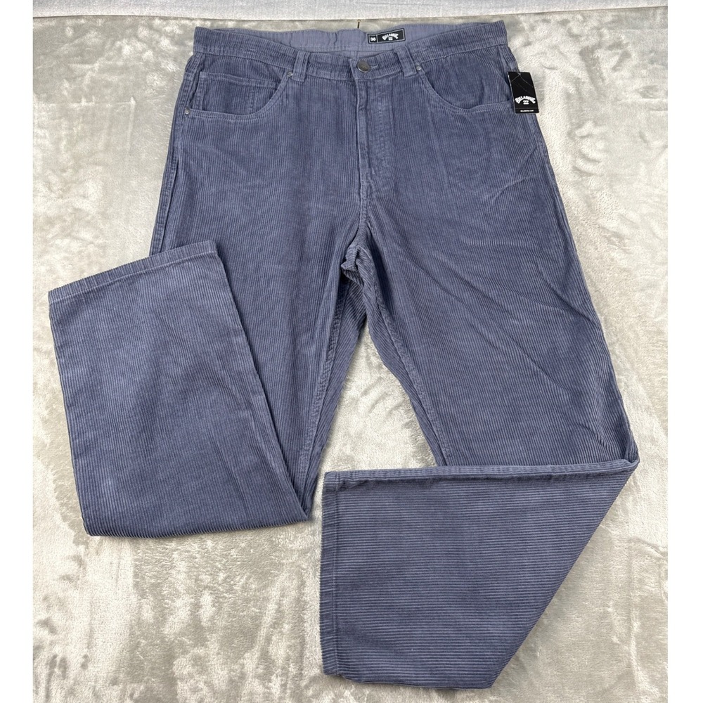Billabong Pants Mens 36 The 55 Cord Pant Blue Corduroy Straight NEW